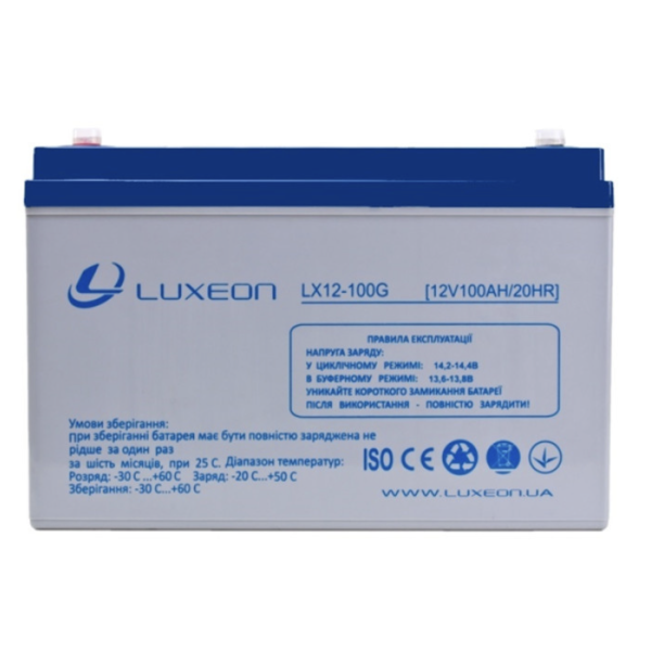 Акумулятор гелевий LUXEON LX12-100G 12V 100Ah