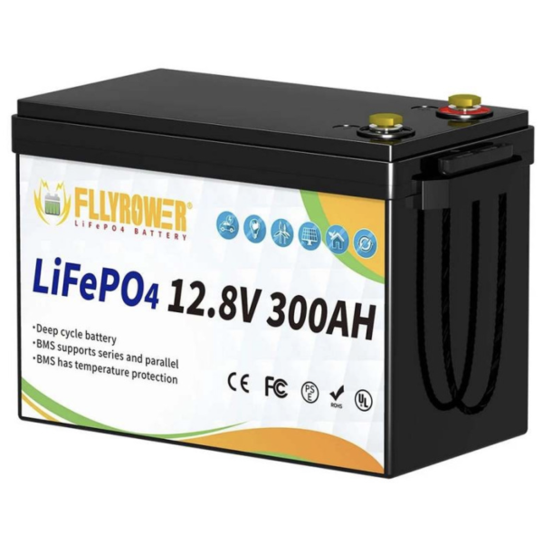 Акумулятор літій-залізо-фосфатний FlyPower LiFePO4 12V 300Ah, 3840 Wh для ІБП (UPS)