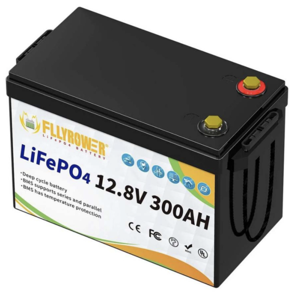 Акумулятор літій-залізо-фосфатний FlyPower LiFePO4 12V 300Ah, 3840 Wh для ІБП (UPS)