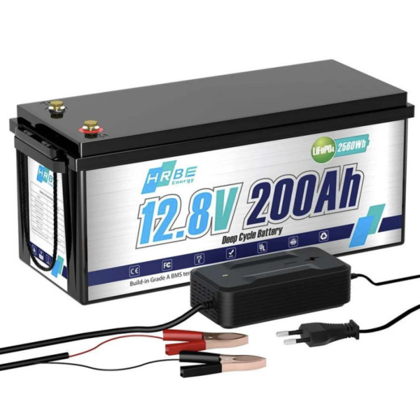 Акумулятор літій-залізо-фосфатний HRBEEnergy LiFePO4 12V 200Ah для дому, котла та сонячних систем