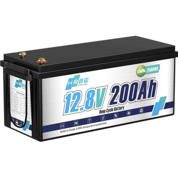 Акумулятор літій-залізо-фосфатний HRBEEnergy LiFePO4 12V 200Ah для дому, котла та сонячних систем