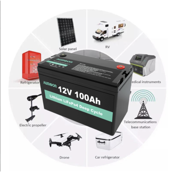 Акумулятор літій-залізо-фосфатний ENERSUN LiFePO4 12V 100Ah із вбудованою BMS