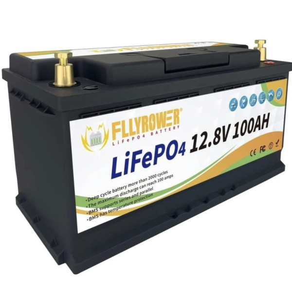 Акумулятор літій-залізо-фосфатний FlyPower LiFePO4 12V 100Ah, 1280 Wh для ІБЖ