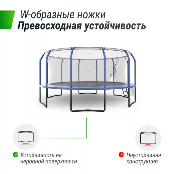 Батут UNIX line SUPREME GAME 12 ft (blue)