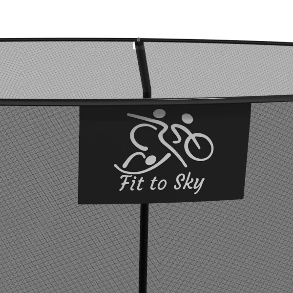 Батут fittosky 252см з внутрішньою сіткою та драбиною 48 пружин чорний