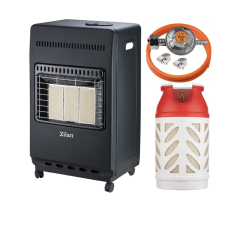 Газовий обігрівач вуличний Zilan 4200W Black + комплект підключення Bradas CT + газовий композитний балон Hexagon Ragasco HR24.5L