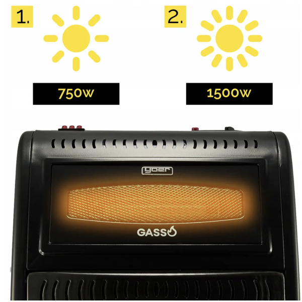 Обігрівач газовий Yoer GH01BK, 5,7 кВт (2 в 1)