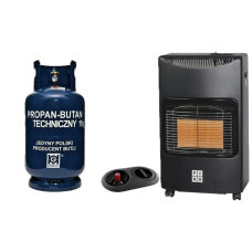 Обігрівач газовий для дому FIXO TURBO FLAME S, 4,2 кВт + газовий балон 27 л / 11 кг