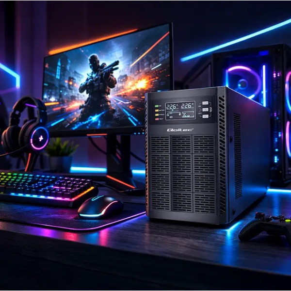 Блок безперебійного живлення Qoltec 3000Вт з чистою синусоїдою