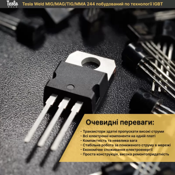 Зварювальний напівавтомат Tesla Weld MIG/MAG/TIG/MMA 244