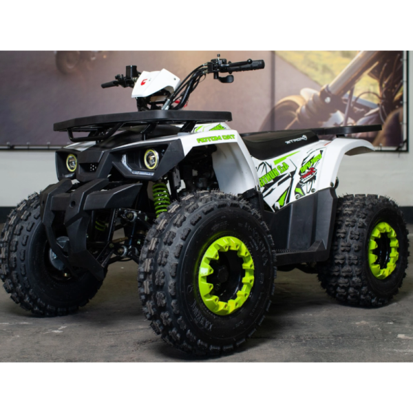 Квадроцикл підлітковий Forte Hunter 125 із зеленими вставками