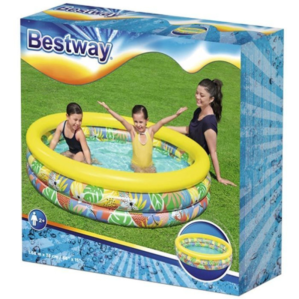 Дитячий надувний басейн Bestway 51203 (168x38 см) Квітковий рай