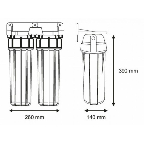 Подвійний фільтр для холодної води Aquafilter FHPRCL34-B-TWIN