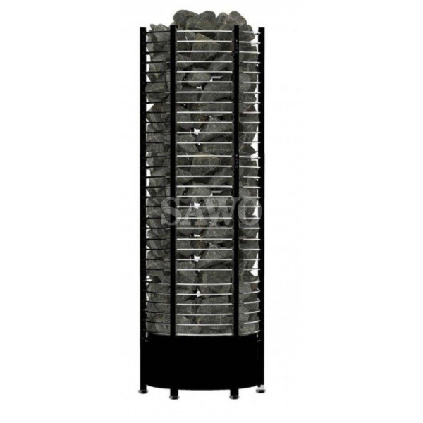 Електрокам'янка для лазні та сауни Sawo Tower Round TH9-150NS Black (15 кВт, до 25 м3, з виносною топкою)