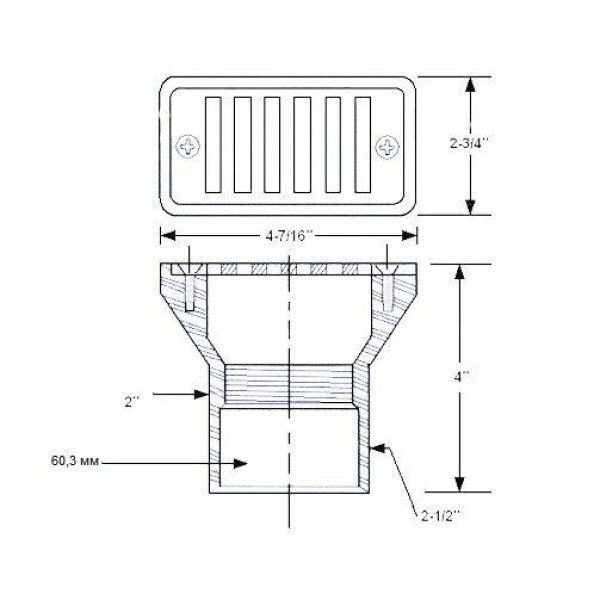 Форсунка для переливу для басейну Hayward SP1019 (60.3 мм)