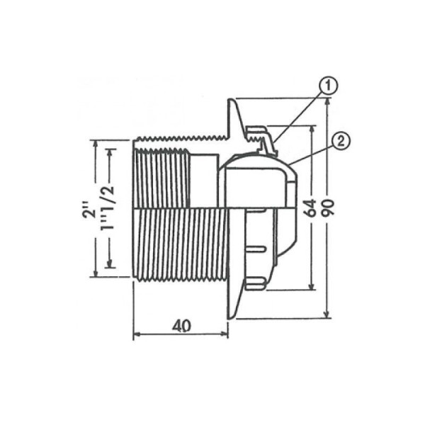 Форсунка вбуд. у стінки для басейну Hayward 3310 2"/1-1/2" під бетон