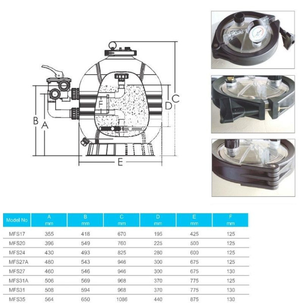 Фільтр Emaux MFS17 (7 м3/год, D425)