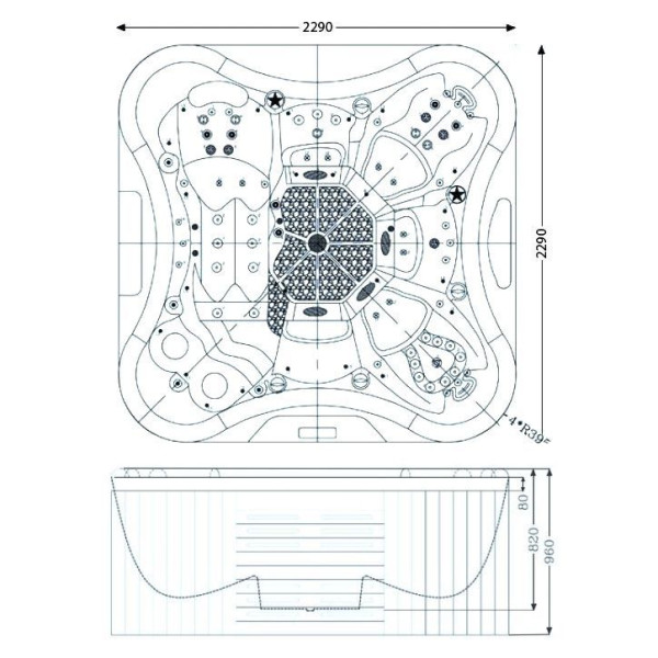 Гідромасажний басейн IQUE Eden 2310-EP (WiFi) (229х229х96 см)