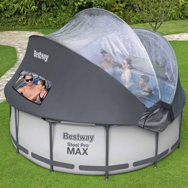 Каркасний басейн Bestway 5619N (366х100 см) з картриджним фільтром, сходами та складаним куполом