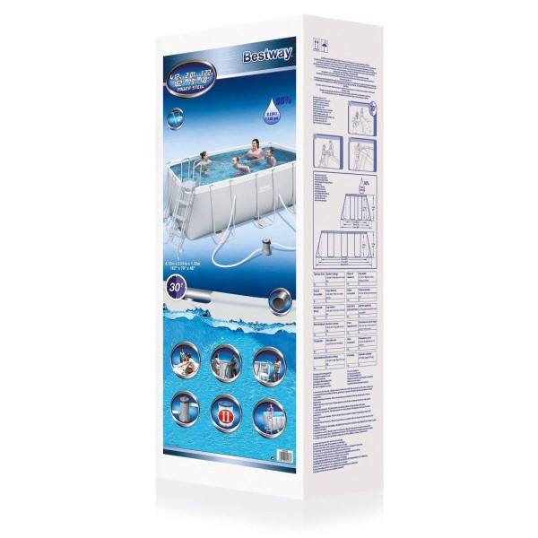 Каркасний басейн Bestway 56457 (412х201х122 см) з пісочним фільтром та сходами.