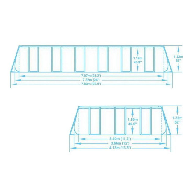 Каркасний басейн Bestway 56475 (732х366х132 см) з пісочним фільтром, сходами та тентом