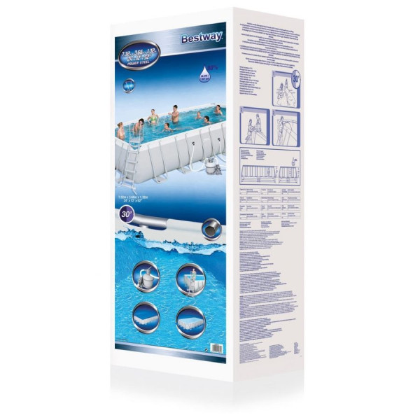 Каркасний басейн Bestway 56475 (732х366х132 см) з пісочним фільтром, сходами та тентом