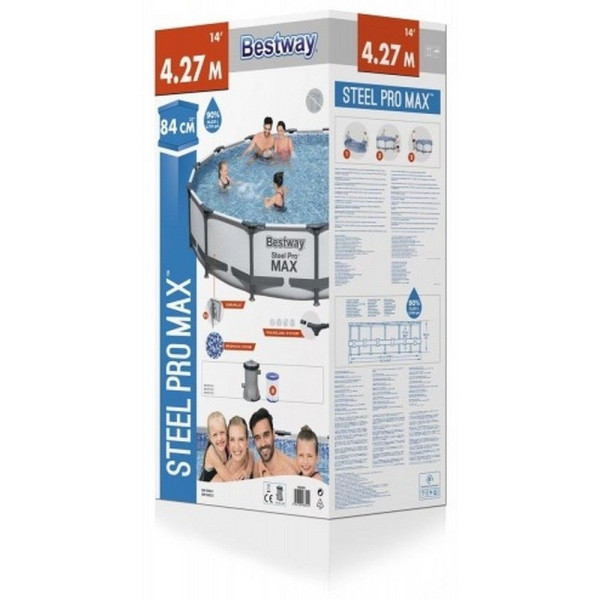 Каркасний басейн Bestway 56595 (427х84 см) з картриджним фільтром