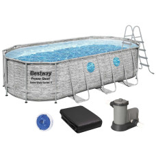 Каркасний басейн Bestway 56716 (549х274х122 см) з картриджним фільтром, сходами та тентом
