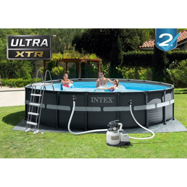 Каркасний басейн Intex 26330 ULTRA XTR (549х132 см) з пісочним фільтром, сходами та тентом