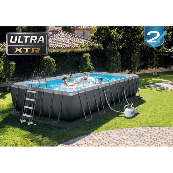 Каркасний басейн Intex 26368 ULTRA XTR (732х366х132 см) з пісочним фільтром, сходами та тентом