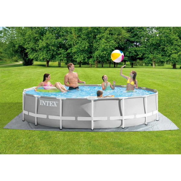 Каркасний басейн Intex 26724 (457х107 см) з картриджним фільтром, сходами та тентом
