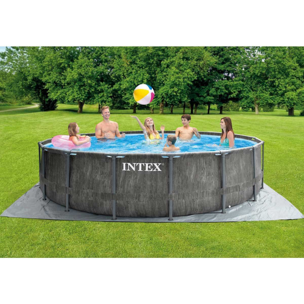 Каркасний басейн Intex 26742 GREYWOOD (457х122 см) з картриджним фільтром, сходами та тентом