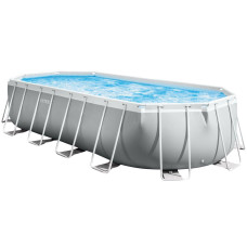 Каркасний басейн Intex 26798 OVAL (610х305х122 см) з картриджним фільтром, сходами та тентом