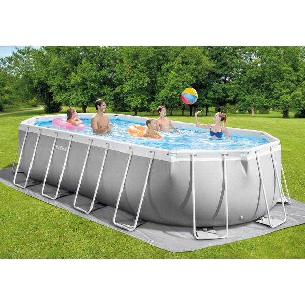 Каркасний басейн Intex 26798 OVAL (610х305х122 см) з картриджним фільтром, сходами та тентом