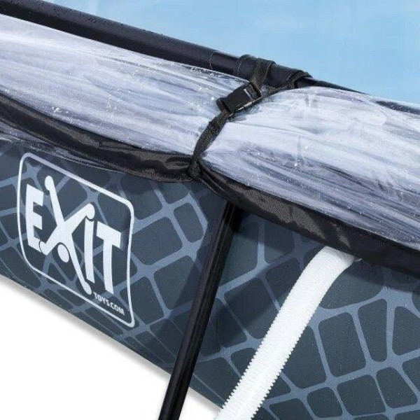 Каркасний басейн круглий Exit з куполом 300х200х65 камінь
