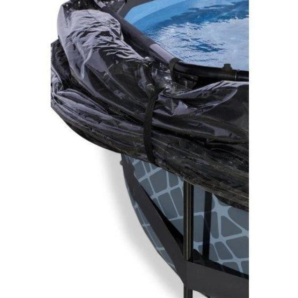 Каркасний басейн круглий Exit з куполом 360x76 камінь