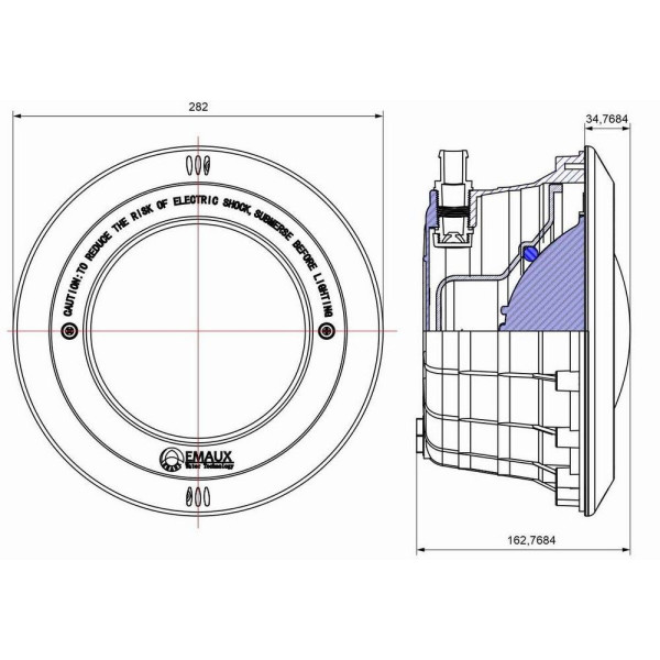 Корпус прожектора для басейну Emaux PAR56 NP300-P (без лампи)