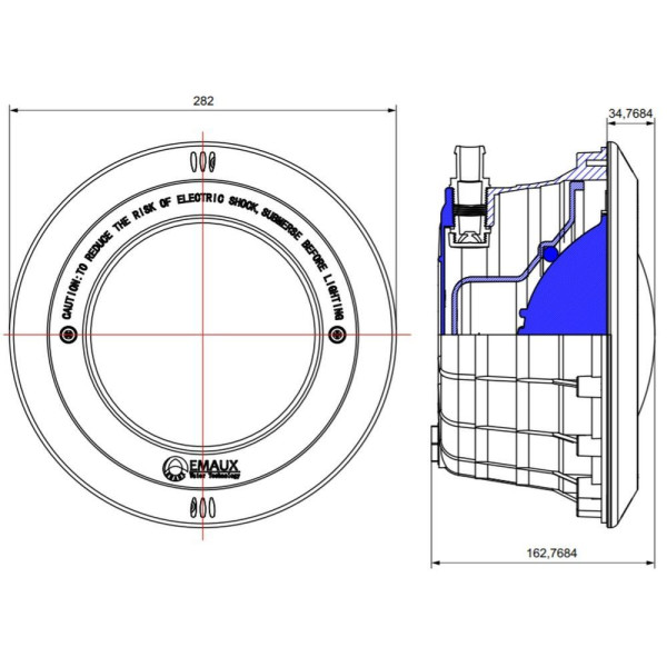 Корпус прожектора Emaux PAR56 NP300-S (без лампи), S/S накладка