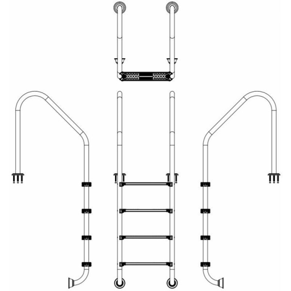 Сходи для басейну Emaux Standard SLF415-SR (4 ступені)