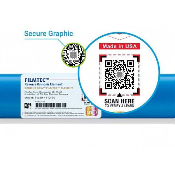 Мембранний елемент DOW FILMTEC™ TW30-1812-50