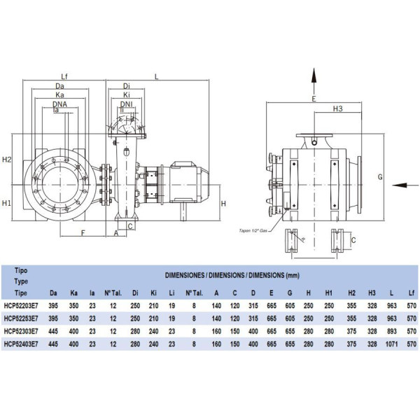 Насос Hayward HCP52253E7 (380 В, 324 м3/год, 20 HP)