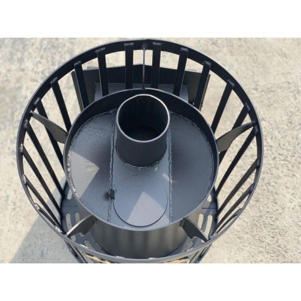 Дров'яна піч для лазні Canada Vesuvi до 30 м3, Бочка (вбудована топка, каміння 150кг)