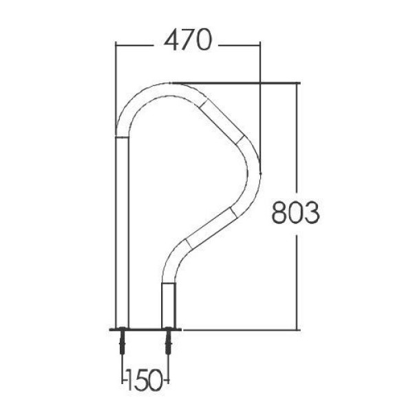Поручень для басейну Emaux ARB-F (AISI316)