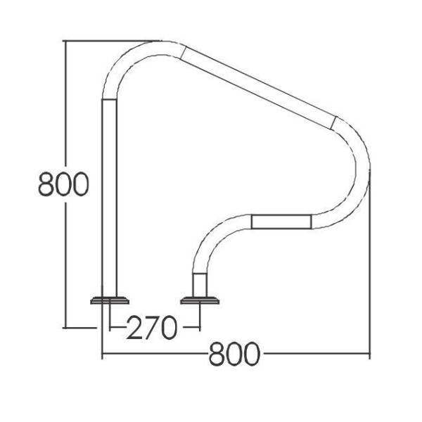 Поручень для басейну Emaux ARP-F (AISI316)