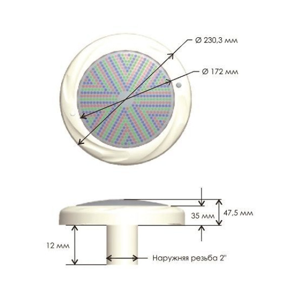 Прожектор світлодіодний для басейну Aquaviva 008 252LED 18 Вт RGB