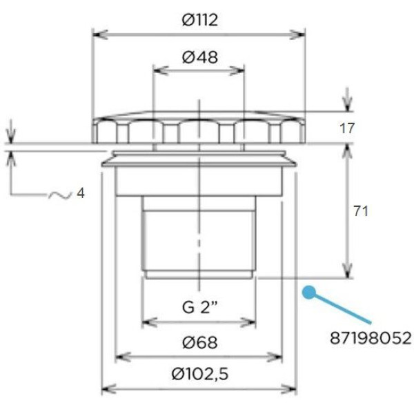 Пилососна форсунка для басейну Flexinox 87198052, під лайнер