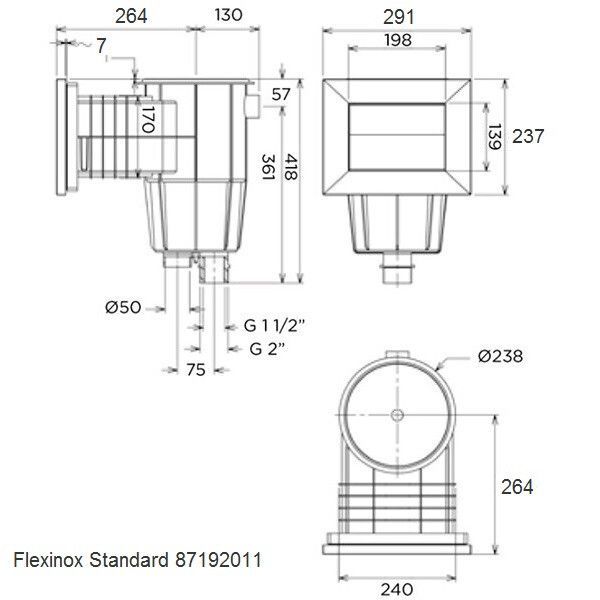 Скимер для басейну Flexinox Standard 87192011, під бетон