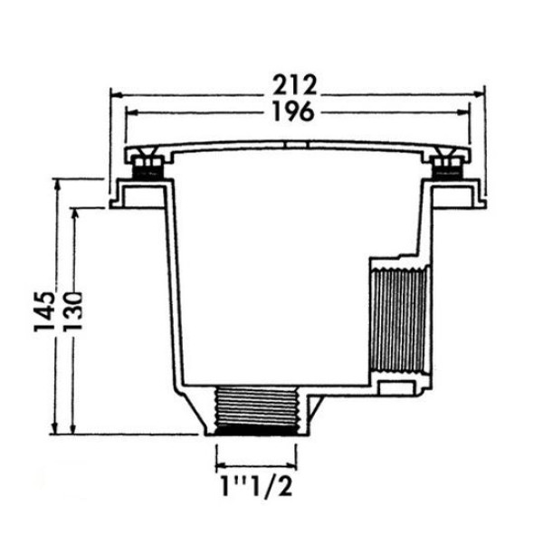 Злив донний для басейну Hayward 3253LGPAK2 2" під лайнер (компл. 2 шт), світло-сірий
