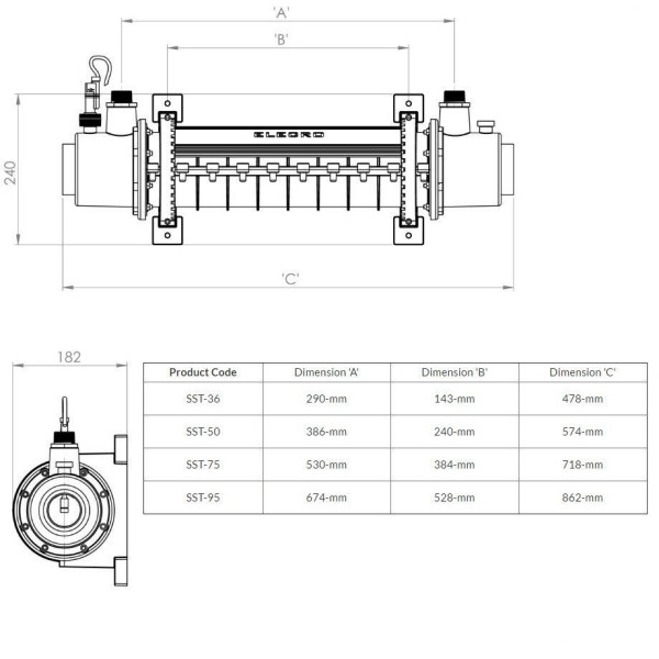 Теплообмінник Elecro SST 95 кВт Titan