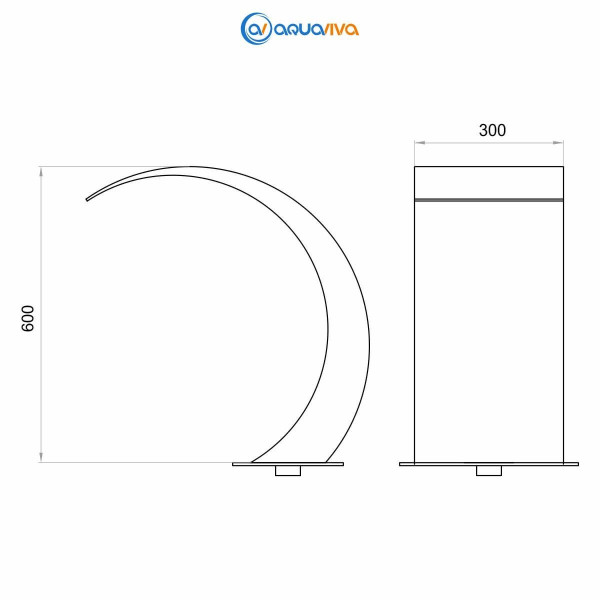 Водоспад для басейну Aquaviva 700х500 мм, RGB LED